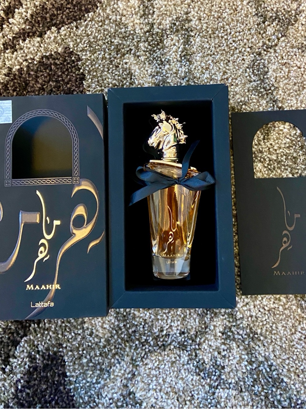 Maahir by Lattafa COLOGNE 3.4oz open box hOrSe HeAd heavy metal